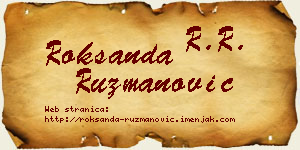 Roksanda Ružmanović vizit kartica